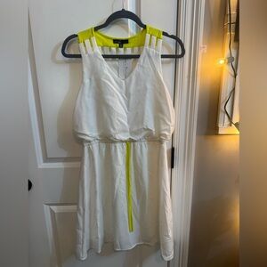 C. Luce White and Bright Yellow Mini Dress